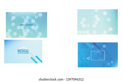 Set of Medicine and science concepts.Vector Abstract geometric backgrounds.