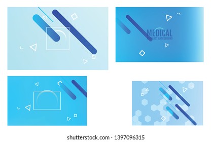 Set of Medicine and science concepts.Vector Abstract geometric backgrounds.