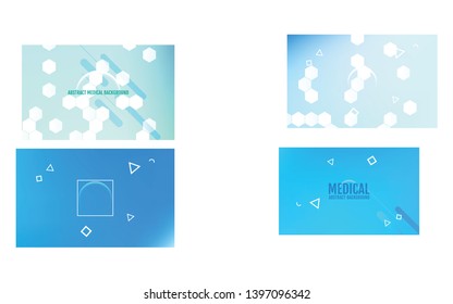 Set of Medicine and science concepts.Vector Abstract geometric backgrounds.