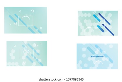 Set of Medicine and science concepts.Vector Abstract geometric backgrounds.