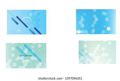 Set of Medicine and science concepts.Vector Abstract geometric backgrounds.
