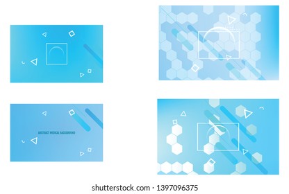Set of Medicine and science concepts.Vector Abstract geometric backgrounds.