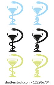 Set of medicine snakes.Vector. EPS-10 (non transparent elements, non gradient)
