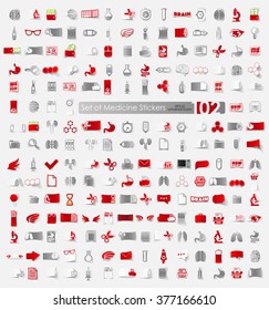 Set of medicine stickers
