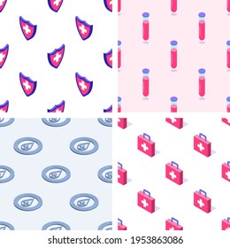 Set medicine vector pattern with symbols of medicine treatment. Patterns for packaging and wrapping paper products holistic, healthy lifestyle EPS