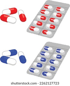 A set of medicines and sheets containing medicines