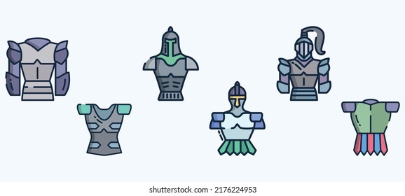 Set of medieval Armor Icons 