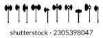 Set of medieval axe icons. Medieval weapon black silhouette. Vector illustration isolated on white background.