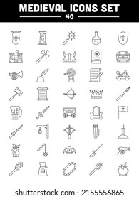 Set aus mittelalterlichem Schwarz Schlagsymbol oder Symbol.