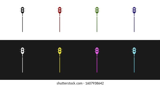 Set Medieval chained mace ball icon isolated on black and white background. Medieval weapon.  Vector Illustration