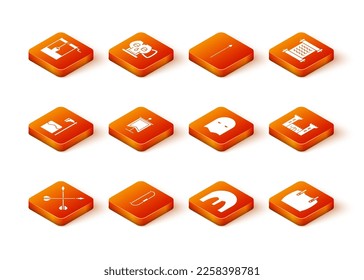 Set Medieval crossed arrows, bow, Executioner axe in tree block, flag, iron helmet, mask, Body armor and Castle icon. Vector