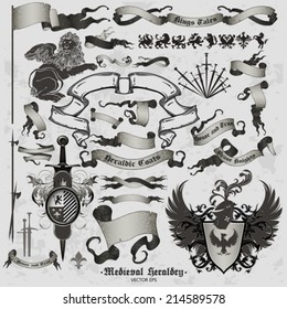 set of medieval heraldry