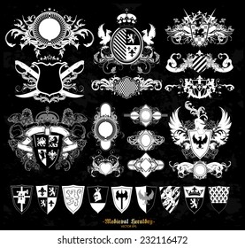 Set of medieval heraldry