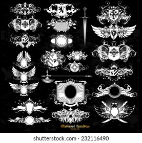 Set of medieval heraldry