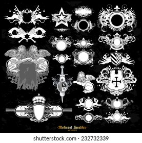 set of medieval heraldry