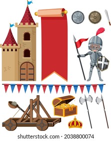 Set von mittelalterlichen historischen Objekten zur Illustration