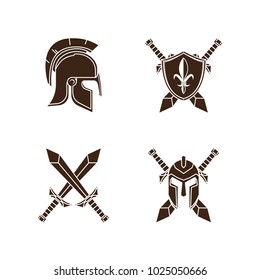 set of medieval icon, vector illustration