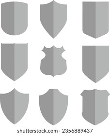 Set of Medieval Shield Vector EPS10. Military Equipment