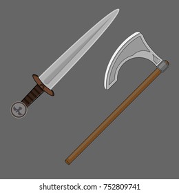  Set of medieval ,sword ,knife