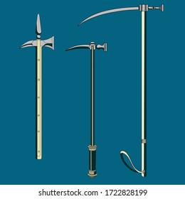 Satz mittelalterlicher Waffen, Design-Vektorkunst