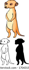 Set of meerkat cartoon illustration