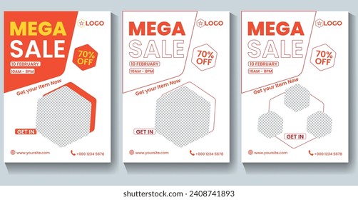 Set Of Mega sale Flyer promotion template with Shape Special deal label design suitable for promotion 