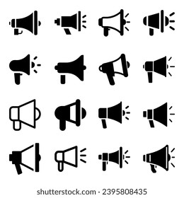 Set of megaphone icon. Pictogram vector design.