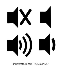 Conjunto de iconos de megáfono en sihoutte. Ilustración del vector fondo blanco aislado