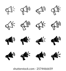 Set of megaphone icon symbol vector on white background