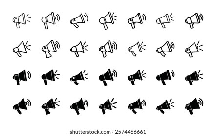 Set of megaphone icon symbol vector on white background