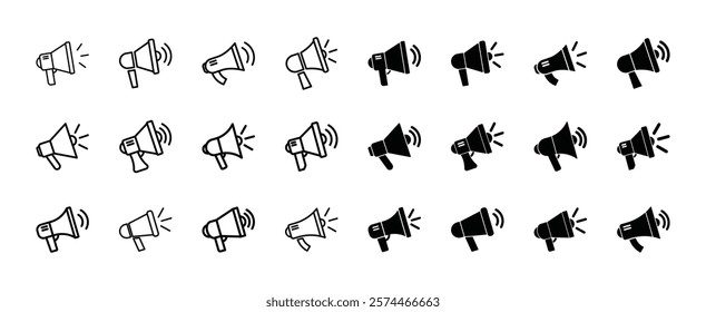 Set of megaphone icon symbol vector on white background