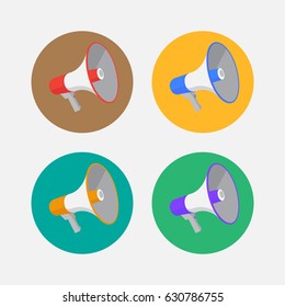 Set of megaphone icons in flat style vector illustration