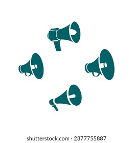 set of megaphone logo vector icon