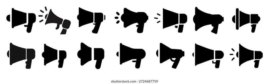 Satz von Megaphon Vektor Silhouette Illustration