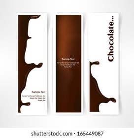 set Melted chocolate dripping set on white background vector