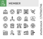 Set of member icons. Such as Remove friend, Group, Man, Account, Team member, Grouping, Collaboration, User, Businesswoman, Guest list, People, Add friend, Human , member icons