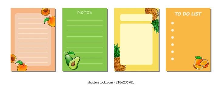 Conjunto de paneles de memoria y diseño diario con frutos