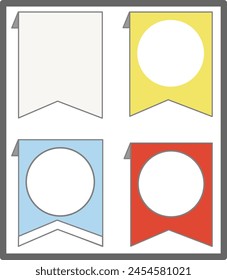 Set of memo, bookmark-style text frame, and decorative illustration