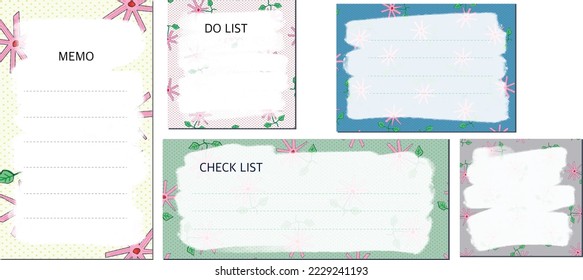 set of MEMO PAPER for your design, Collection of various note papers, banner set.


