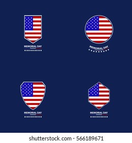 Set of memorial day graphic designs, Vector illustration