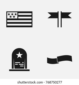 Set of Memorial Day  vector icons. Flat illustration.