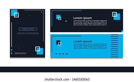 Set of memphis cover design, flat banner design with memphis style. can be used to advertising, cover, brochure, flyer, book. vector