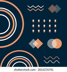 set of memphis object design elements for the design of posters, billboards, brochures, pamphlets and corporate advertisements