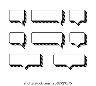 Set of memphis speech bubbles