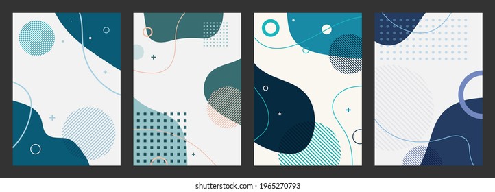 Set Memphis style , Abstract freeform shape geometric background , Vector and illustration, Template Design for shape banner or poster.