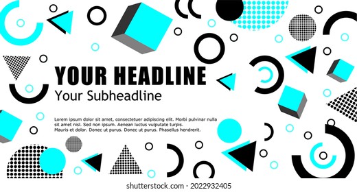 Set of memphis style covers. Collection of cool bright covers. Abstract shapes compositions. 