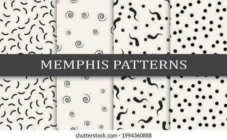 Satz an nahtlosen Mustern im Stil von Memphis