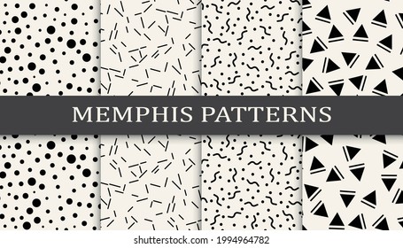 Conjunto de patrones sin fisuras de estilo memphis