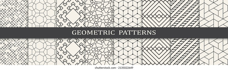 Set of memphis style seamless patterns. Abstract graphic design memphis pattern. Seamless memphis style background pattern.