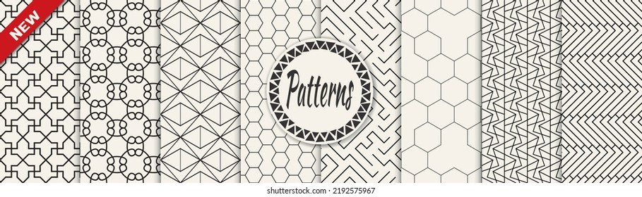 Set of memphis style seamless patterns. Abstract graphic design memphis pattern. Seamless memphis style background pattern.